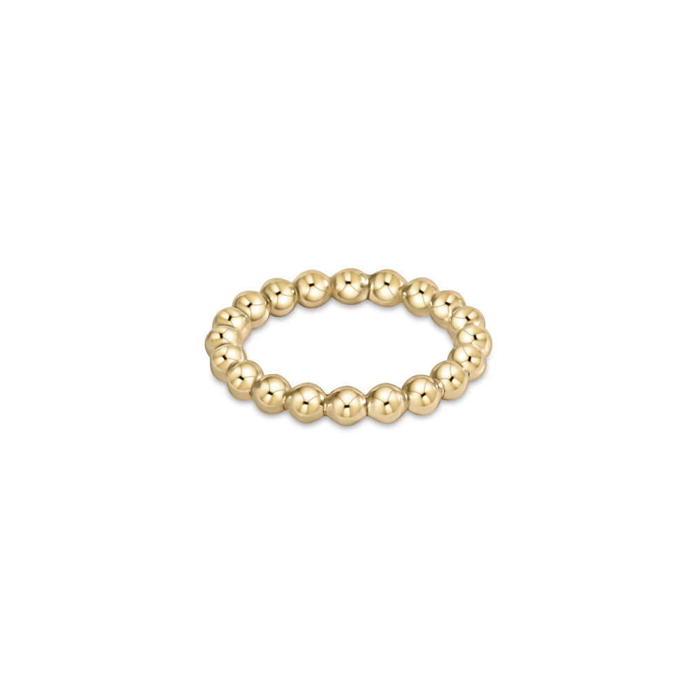 Ring Sz 7 Classic 3mm Bead Gold Band